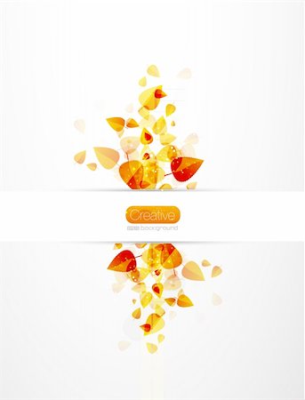 Orange leaves. Vector illustration for your design Stock Photo - Budget Royalty-Free & Subscription, Code: 400-05364895
