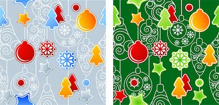 simsearch:400-04270207,k - Seamless Christmas pattern. Two variants of color Stockbilder - Microstock & Abonnement, Bildnummer: 400-05365556