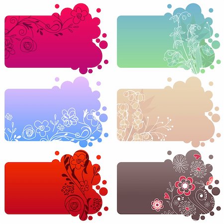 simsearch:400-07427493,k - Set of different floral frames with contour flowers and branches Foto de stock - Royalty-Free Super Valor e Assinatura, Número: 400-05365872