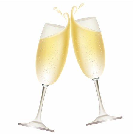 Two glasses full of champagne isolated on white Foto de stock - Super Valor sin royalties y Suscripción, Código: 400-05366026