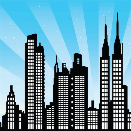 vector illustration of the cityscape of new york Stock Photo - Budget Royalty-Free & Subscription, Code: 400-05366506