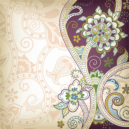 Illustration of abstract floral background. Photographie de stock - Aubaine LD & Abonnement, Code: 400-05366634