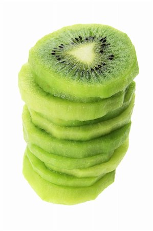 Stack of Kiwi Fruit Slices on White background Stock Photo - Budget Royalty-Free & Subscription, Code: 400-05366740