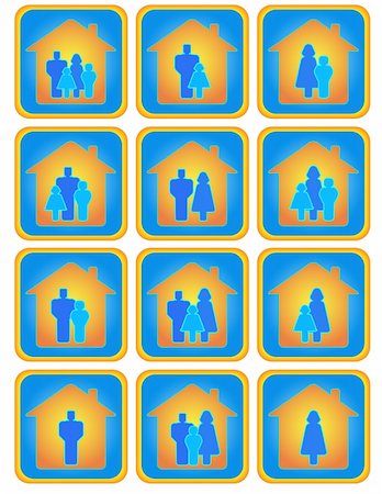 simsearch:400-05366796,k - Cute set of many positive family buttons Stock Photo - Budget Royalty-Free & Subscription, Code: 400-05366796