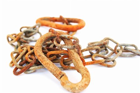 simsearch:600-02833370,k - Rusty chain isolated on white background. Photographie de stock - Aubaine LD & Abonnement, Code: 400-05366875