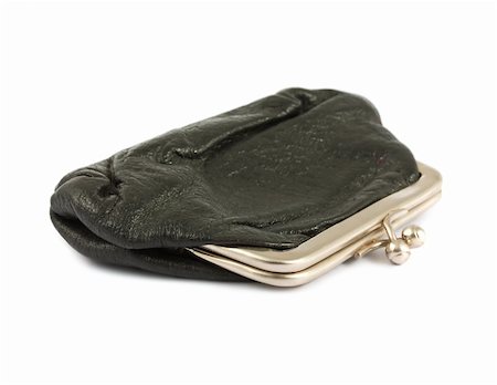 simsearch:400-06921414,k - Old black closed purse isolated on white background Photographie de stock - Aubaine LD & Abonnement, Code: 400-05366889
