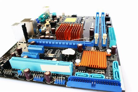 simsearch:400-07104194,k - Computer motherboard isolated on white background. Stock Photo - Budget Royalty-Free & Subscription, Code: 400-05366883