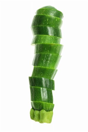 simsearch:400-05744473,k - Slices of Zucchini on White Background Stock Photo - Budget Royalty-Free & Subscription, Code: 400-05366917