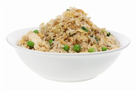 fried rice bowl - Bowl of Fried Rice on White Background Stock Photo - Budget Royalty-Free & Subscription, Code: 400-05366937