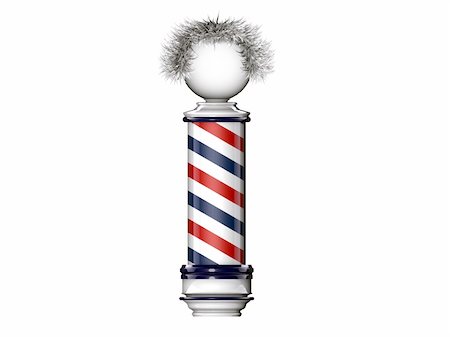 retro beauty salon images - barber pole isolated on white background Foto de stock - Super Valor sin royalties y Suscripción, Código: 400-05367050