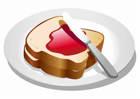 Vector illustration of bread with jam Photographie de stock - Aubaine LD & Abonnement, Code: 400-05367104