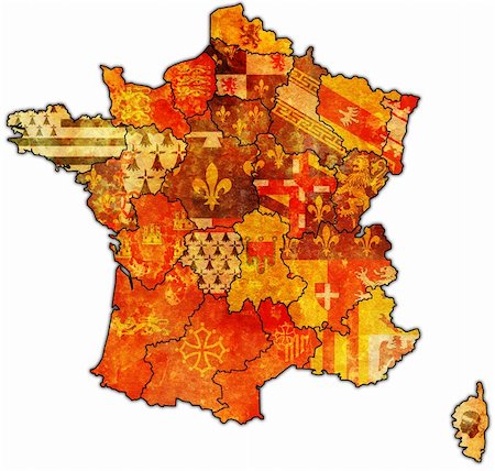 simsearch:400-04893406,k - old map of france with flags of administrative divisions Stock Photo - Budget Royalty-Free & Subscription, Code: 400-05367284
