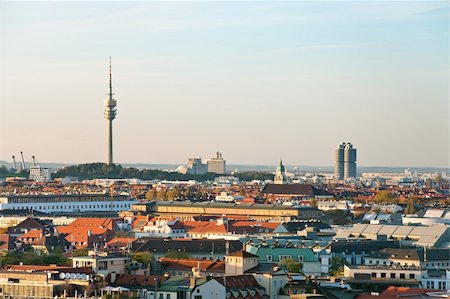 Panoramic view at Munich, Germany Stockbilder - Microstock & Abonnement, Bildnummer: 400-05367309
