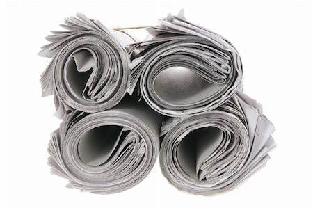 Rolls of Newspapers on White Background Foto de stock - Super Valor sin royalties y Suscripción, Código: 400-05367403