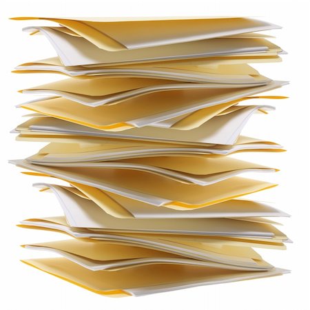 simsearch:400-04777266,k - Stack of Manila Folders on White Background Photographie de stock - Aubaine LD & Abonnement, Code: 400-05367531