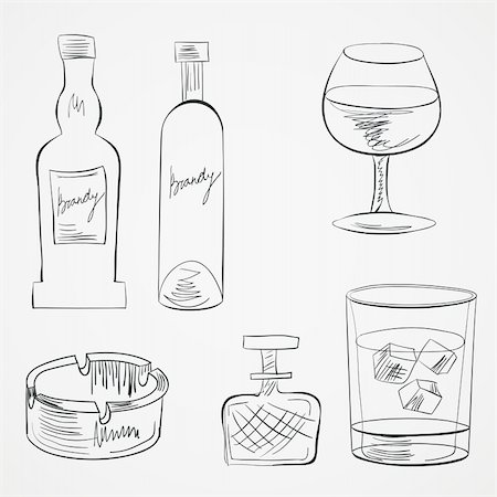 Set of glasses and whiskey bottles Stock Photo - Budget Royalty-Free & Subscription, Code: 400-05367847