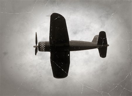 simsearch:400-04600484,k - World War II era airplane in old photo (artificially aged using software) Photographie de stock - Aubaine LD & Abonnement, Code: 400-05368102
