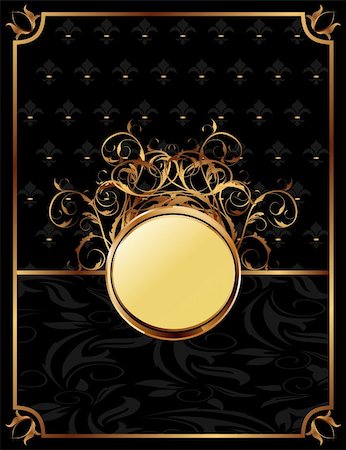 simsearch:400-04914038,k - Illustration gold invitation frame or packing for elegant design - vector Stock Photo - Budget Royalty-Free & Subscription, Code: 400-05368156