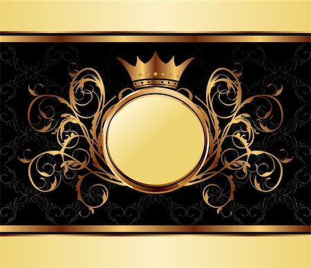 Illustration gold invitation frame or packing for elegant design - vector Stock Photo - Budget Royalty-Free & Subscription, Code: 400-05368157