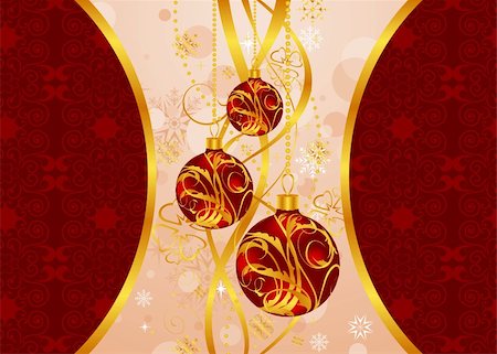 simsearch:400-05699416,k - Illustration Christmas background with set balls - vector Stock Photo - Budget Royalty-Free & Subscription, Code: 400-05368150
