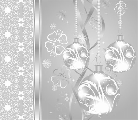 simsearch:400-05699416,k - Illustration elegant christmas background with baubles - vector Stock Photo - Budget Royalty-Free & Subscription, Code: 400-05368152