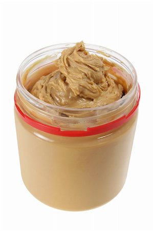 Jar of Peanut Butter on White Background Foto de stock - Super Valor sin royalties y Suscripción, Código: 400-05368198