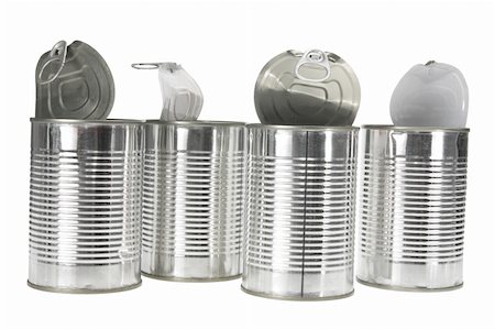 Tin Cans on White Background Foto de stock - Super Valor sin royalties y Suscripción, Código: 400-05368221