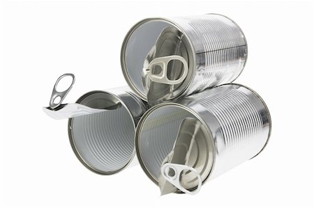 simsearch:630-02220781,k - Tin Cans on White Background Foto de stock - Super Valor sin royalties y Suscripción, Código: 400-05368222