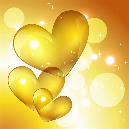 simsearch:400-05368256,k - vector golden heart background design Stock Photo - Budget Royalty-Free & Subscription, Code: 400-05368268