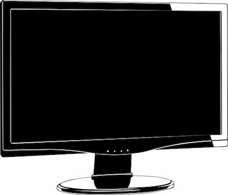 Monitor isolated on white Stock Photo - Budget Royalty-Free & Subscription, Code: 400-05368449
