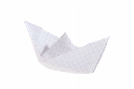 simsearch:400-04177336,k - Paper ship, photo on the white background Stock Photo - Budget Royalty-Free & Subscription, Code: 400-05368684