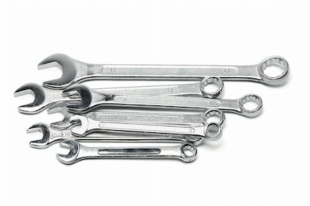 simsearch:400-04996705,k - Spanners on Isolated White Background Photographie de stock - Aubaine LD & Abonnement, Code: 400-05369083