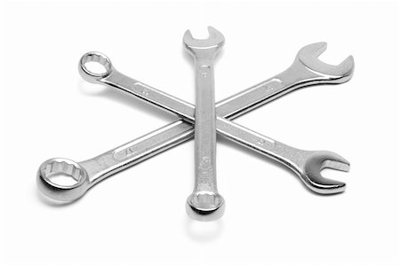 simsearch:400-04996705,k - Spanners on Isolated White Background Photographie de stock - Aubaine LD & Abonnement, Code: 400-05369094