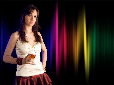 fashion party night discotheque - beautiful girl with   cocktail Stock Photo - Budget Royalty-Free & Subscription, Code: 400-05369202