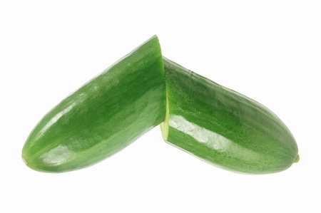 simsearch:400-05744493,k - Halves of Lebanese Cucumber on White Background Stock Photo - Budget Royalty-Free & Subscription, Code: 400-05369425