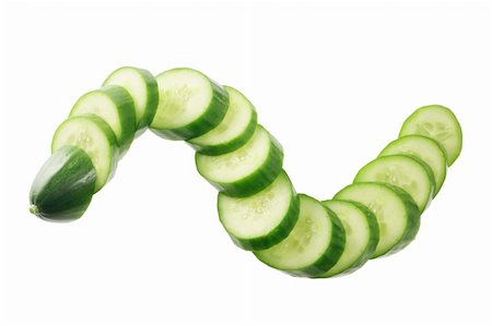 simsearch:400-05744473,k - Slices of Lebanese Cucumber on White Background Stock Photo - Budget Royalty-Free & Subscription, Code: 400-05369427