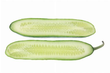 simsearch:400-05744493,k - Halves of Lebanese Cucumber on White Background Stock Photo - Budget Royalty-Free & Subscription, Code: 400-05369432