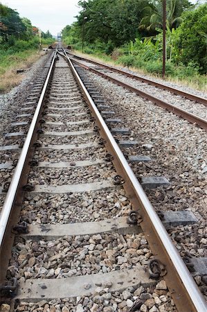 railroad track city perspective - Railroad in Thailand Stock Photo - Budget Royalty-Free & Subscription, Code: 400-05369583