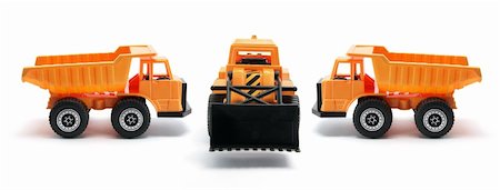 Toy Earth Movers on White Background Stock Photo - Budget Royalty-Free & Subscription, Code: 400-05369839