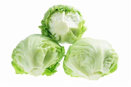 simsearch:400-05744513,k - Iceberg Lettuce on White Background Stock Photo - Budget Royalty-Free & Subscription, Code: 400-05369935