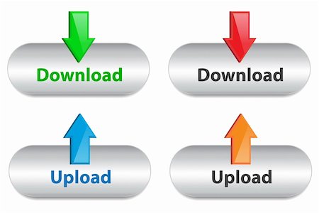 download - Vector set for download and upload icons for web usage Fotografie stock - Microstock e Abbonamento, Codice: 400-05360038