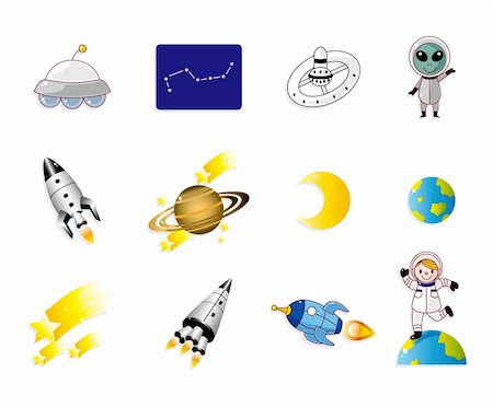 cartoon space icon Stock Photo - Budget Royalty-Free & Subscription, Code: 400-05360073