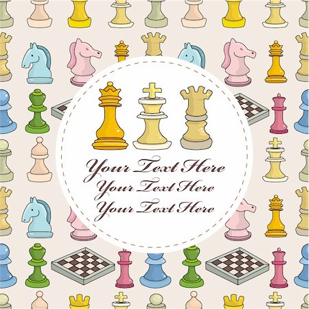 cartoon chess card Photographie de stock - Aubaine LD & Abonnement, Code: 400-05360088