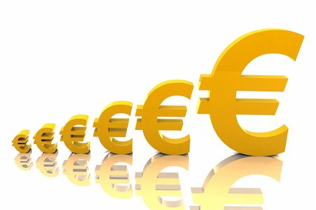 simsearch:400-05381885,k - A Colourful 3d Rendered Rising Euro Illustration Fotografie stock - Microstock e Abbonamento, Codice: 400-05360537