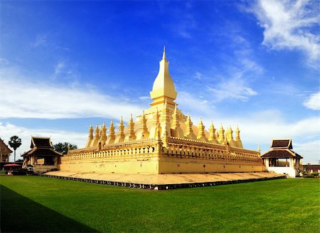 simsearch:400-06558376,k - Golden pagada in Wat Pha-That Luang, Vientiane, Laos. Stock Photo - Budget Royalty-Free & Subscription, Code: 400-05360543