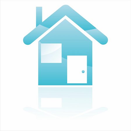 glossy blue house icon Stock Photo - Budget Royalty-Free & Subscription, Code: 400-05360661