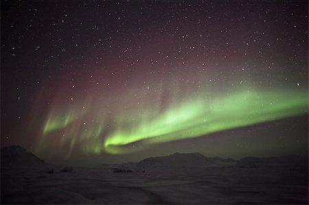 Aurora Borealis - northern lights - Spitsbergen, Svalbard Stock Photo - Budget Royalty-Free & Subscription, Code: 400-05361244