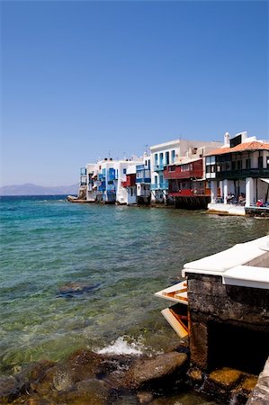 Little Venice in a greek island of Mykonos, Greece Stockbilder - Microstock & Abonnement, Bildnummer: 400-05361469
