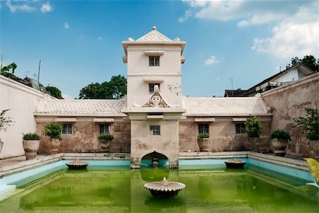 interior pond of palace in solo city indonesia Stock Photo - Budget Royalty-Free & Subscription, Code: 400-05361481