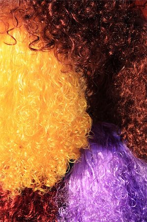 Multi-coloured wigs for clowns Stock Photo - Budget Royalty-Free & Subscription, Code: 400-05361867